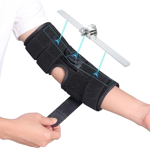 Cubital Tunnel Syndrome Elbow Brace, Ulnar Nerve Entrapment Splint, Elbow Immobilizer for Night Sleeping and Day Working, 4 Angles Adjustable, Fit Women & Men, Right & Left Arm - S