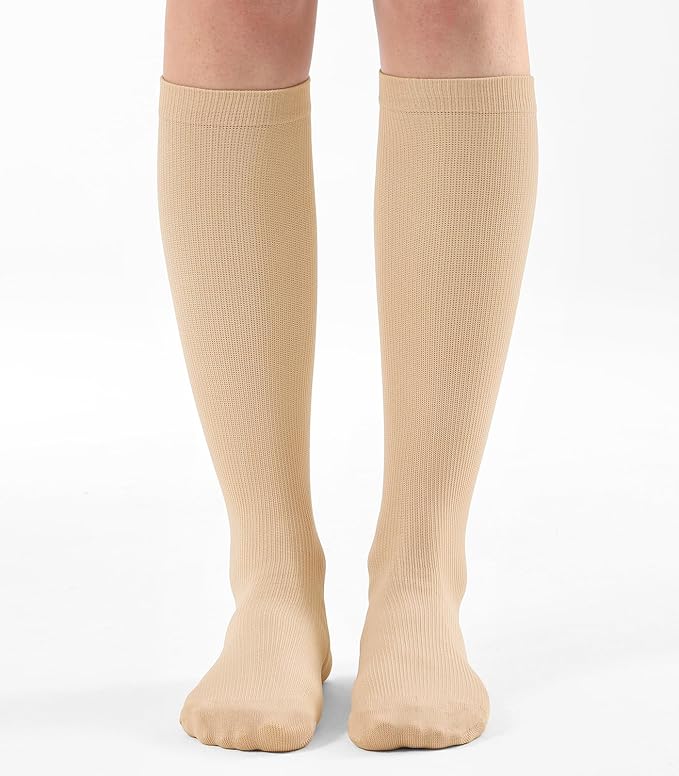 Breslatte Compression Socks for Women Men 10-14 mmHg Circulation Knee High Athletic Support Socks Running Travel Daily