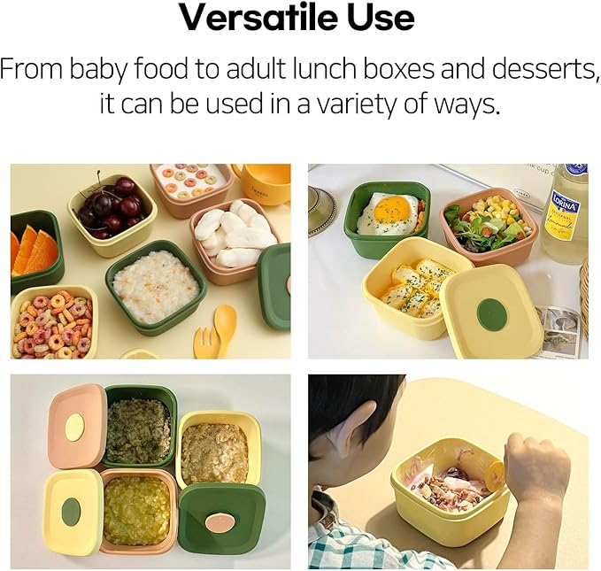 K Silicone Food Containers,10.1oz 300ml 3Pcs 1SET, BPA Free Premium Silicone with Steamhole Lid, Dishwasher,Microwave and Freezer Safe,Semi-persistent Use,Food Grade, FDA