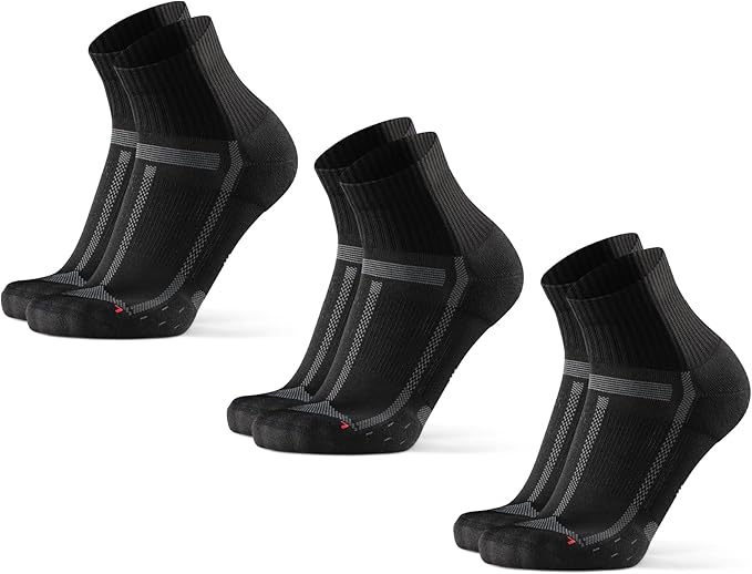 DANISH ENDURANCE Ultra-Comfort Quarter Running Socks, Performance Socks, Men & Women - 3 or 5 Pack