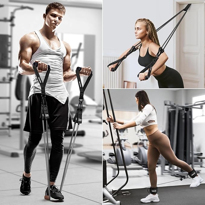 Heavy Resistance Bands for Working Out, 300lbs/360lb/420lb Exercise Bands Workout Bands with Handles, Door Anchor, Ankle Straps, Home Gym Workout Equipment for Men Fitness Strength Training Stretching