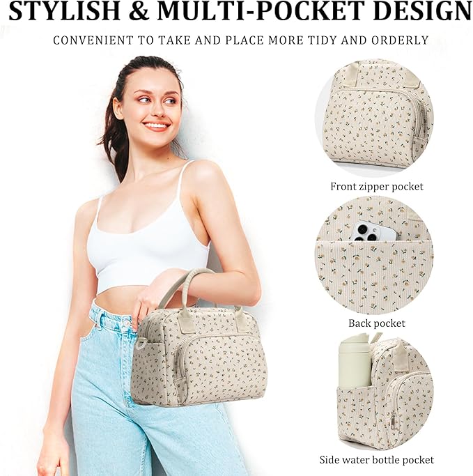 Insulated Lunch Bag for Women Men Large Reusable Lunch Box Adult Leakproof Portable Cooler Tote Bags for Work Picnic