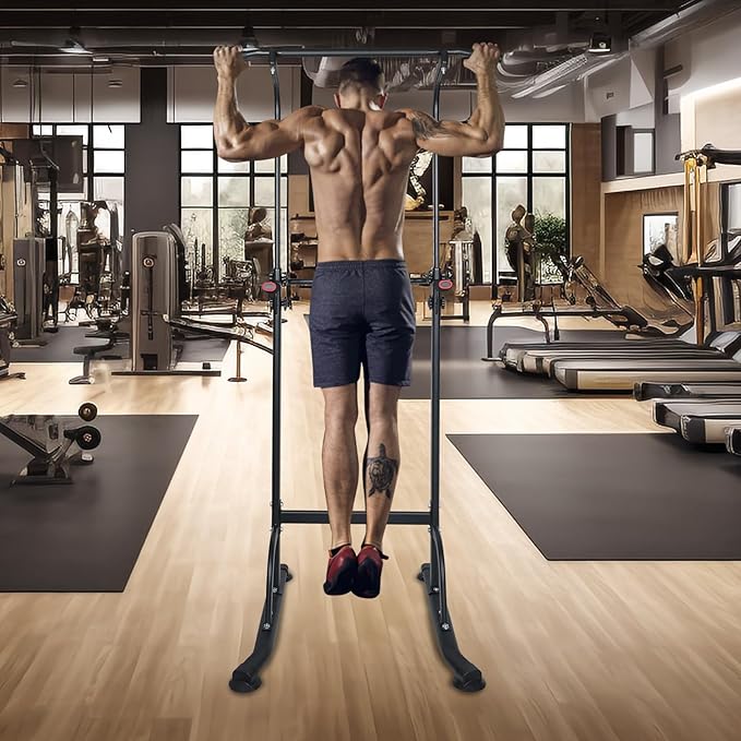 Adjustable Height Dip Bar Station, Heavy Duty Dip Station Push Up Bar for Home Gym,Multi-function Dip Station Pull Up Bar Full Body Strength Training Workout Fitness Equipment for Tricep Dips