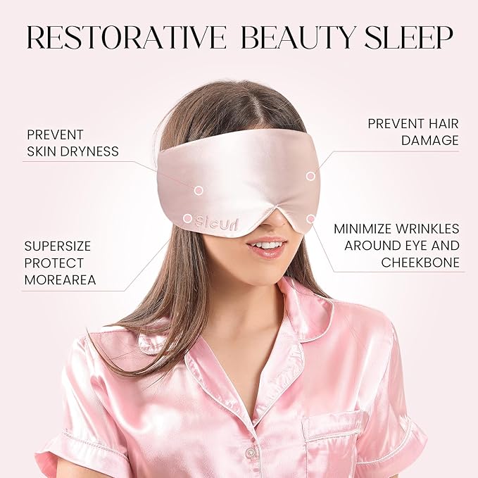 Eyelash Sleeping Mask for Lash Extensions 23 Momme 100% Mulberry Silk Sleep Mask, Soft Pressureless, Blackout Sleep Mask for Side Sleeper All Night Sleep, Travel Accessories for Women