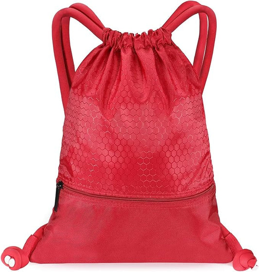 GAENMESH Drawstring Backpack Bag for Sports Lightweight Foldable Gym Bag with Sturdy Draw Cord Shoulder Strap Hiking Travel Camping