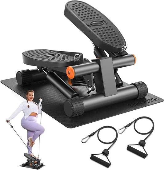 Niceday Steppers for Exercise, Stair Stepper with Resistance Bands, Mini Stepper with 300LBS Loading Capacity, Hydraulic Fitness Stepper with LCD Monitor