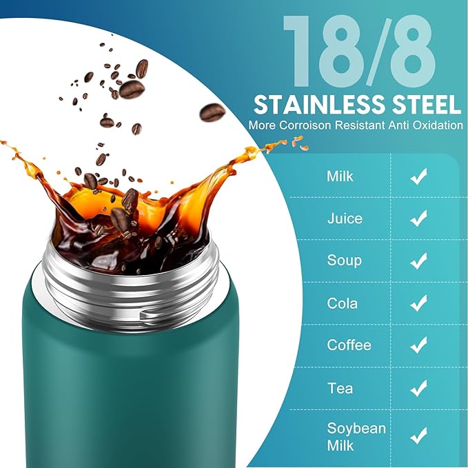 24oz Leakproof Insulated Water Bottle with Straw, Double wall, 18/8 Stainless Steel Drinking Bottle for Camping, Gym, Travel,Car