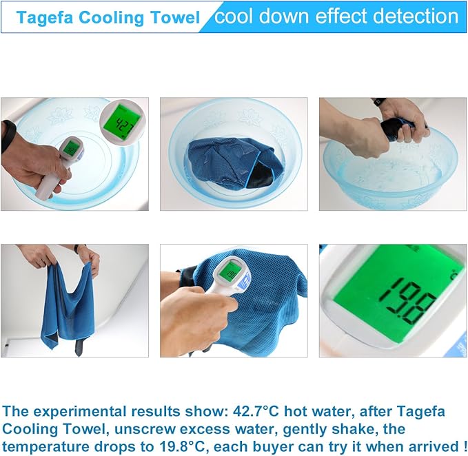 Cooling Towel 20 Pack (40"x12") Ice Towels, 160GSM Soft Breathable, Super Absorbent, Quick Cold Towel, for Bowling, Yoga, Travel, Camping, Golf, Football, Hiking, Outdoor Work