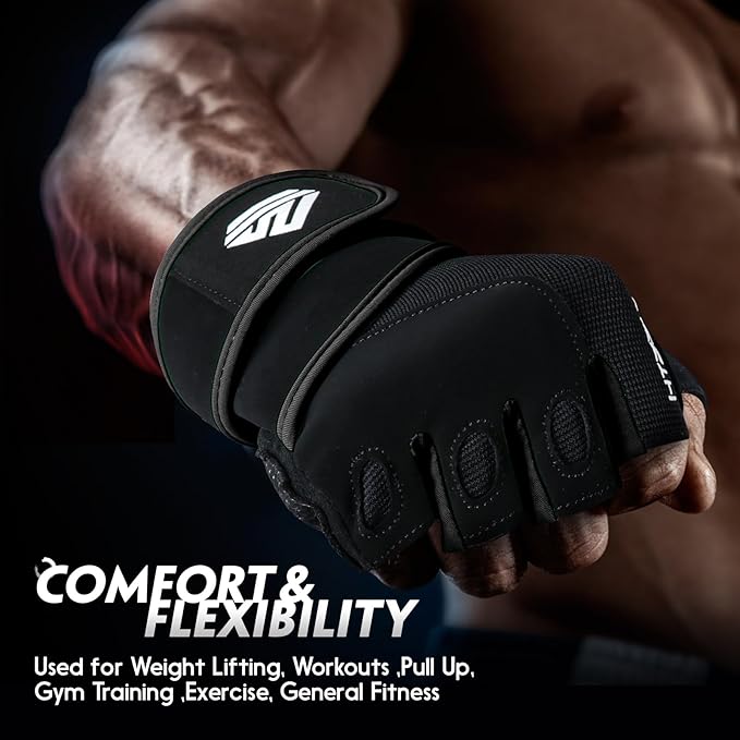 Workout Gloves Gym Gloves Weight Lifting Gloves for Men Women with Full Palm Pad,Strong Wrist Wraps Support,Enhanced Grip,for Fitness,Training,Weightlifting,Exercise