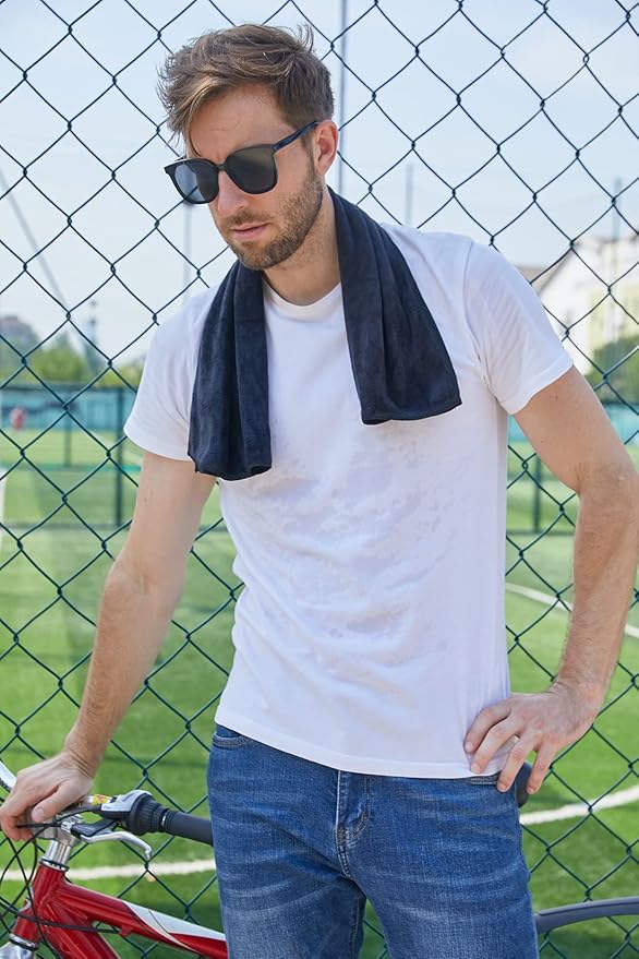 HOPESHINE Gyms Towels for Men & Women Microfiber Exercise Fitness Home Absorbent Sweat Yoga Towels Sports Towels Soft Fast Drying 16inch x32inch 3-Pack