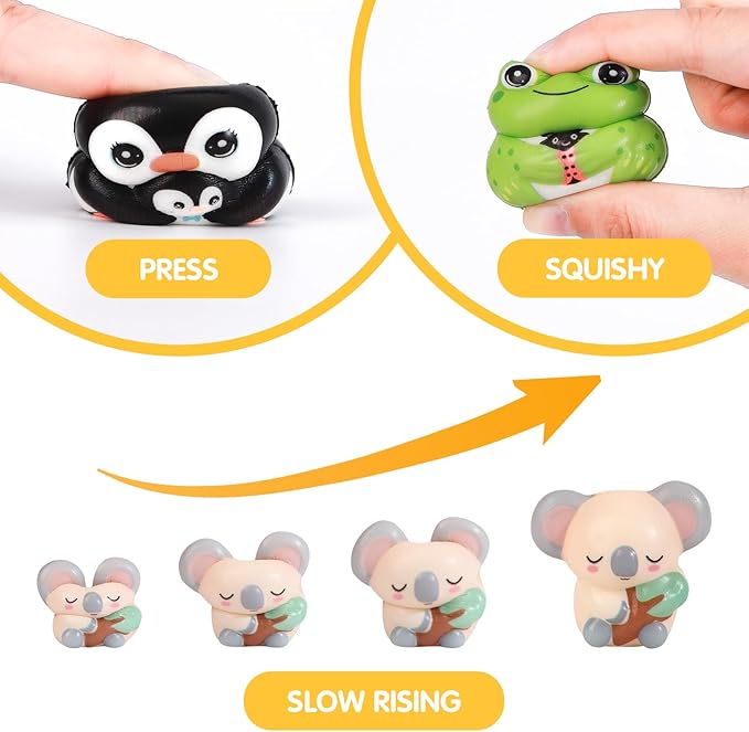 24 PCS Squishies for Kids Bulk - Party Favors 3-6,8-12 Prizes, and Rewards for School Classroom Treasure Box, Birthday Back-to-School Goodie Bags, Pinata Fillers Back to School Gifts