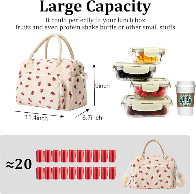 Insulated Lunch Bag for Women Men Large Reusable Lunch Box Adult Leakproof Portable Cooler Tote Bags for Work Picnic