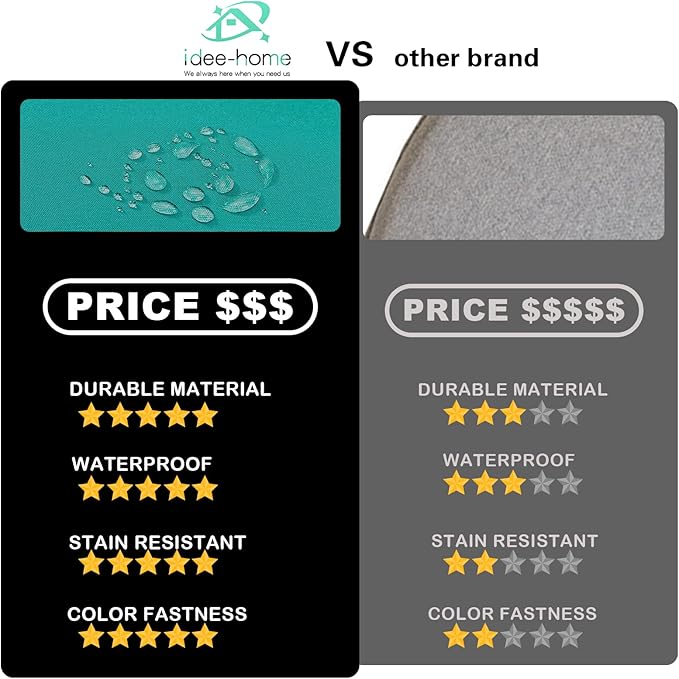 idee-home Outdoor Bench Cushion Waterproof, Bench Cushions for Outdoor Furniture, Patio Porch Swing Replacement Seat Pad with Ties for Garden Backyard, 45 x 18 Inch Peacock Blue