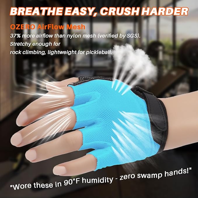 Double-Layer Deerskin Palm Gym Gloves: Anti-Slip Workout Gloves for Men & Women | Weight Lifting, Cycling, Rowing | Breathable 3D Padded Design