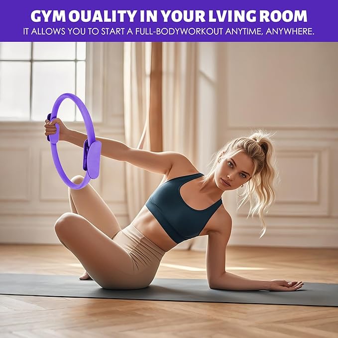 Pilates Essentials Kit for Women - 13-Piece Home Pilates Equipment Set, Includes Pilates Ring, Resistance Bands, Yoga Ball - Perfect for Women's Home Workouts & Beginners