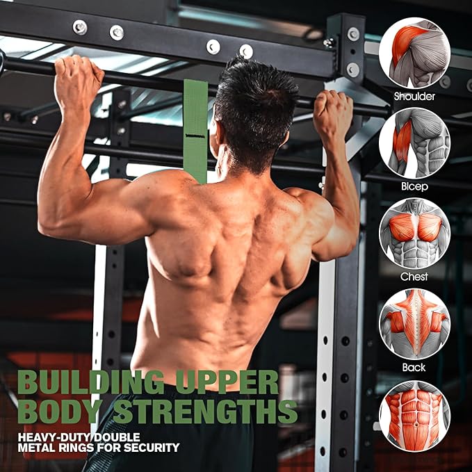 Pull Up Assistance Bands, Resistance Bands for Pull Up Bar Workout, Adjustable Heavy Duty Pull Up Assist Equipment with 4 Assistance Bands, Home Gym Fitness Exercise Strength Training