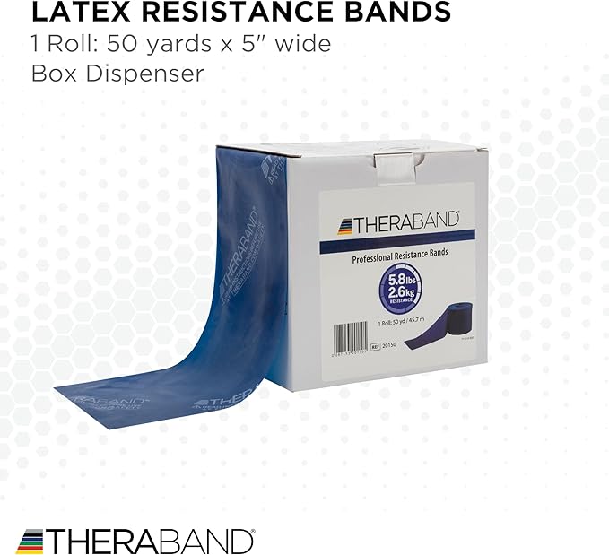 THERABAND Resistance Band, Black, Special Heavy, 50-Yard Roll, Latex Elastic Band for Exercise