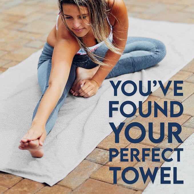 Dock & Bay Beach Towel - Quick Dry, Sand Free - Compact, Lightweight - 100% Recycled - Includes Bag - Essential - Mountain Grey - Extra Large (200x90cm, 78x35)