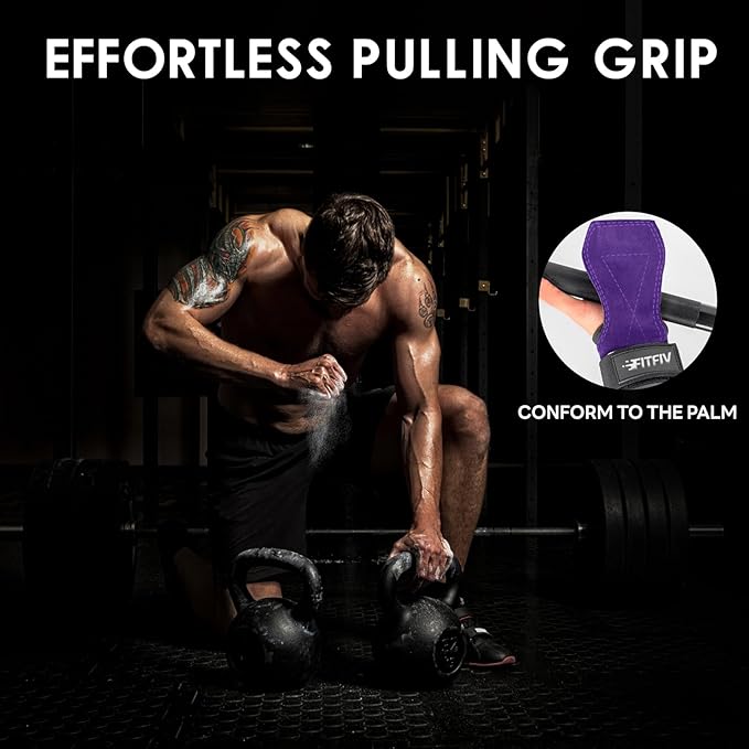 Weight Lifting Wrist Strap, Double Leather Weightlifting Wrist Straps for Gym Strength Training, Neoprene Padded Wrist Wraps - for Men & Women (Pair)