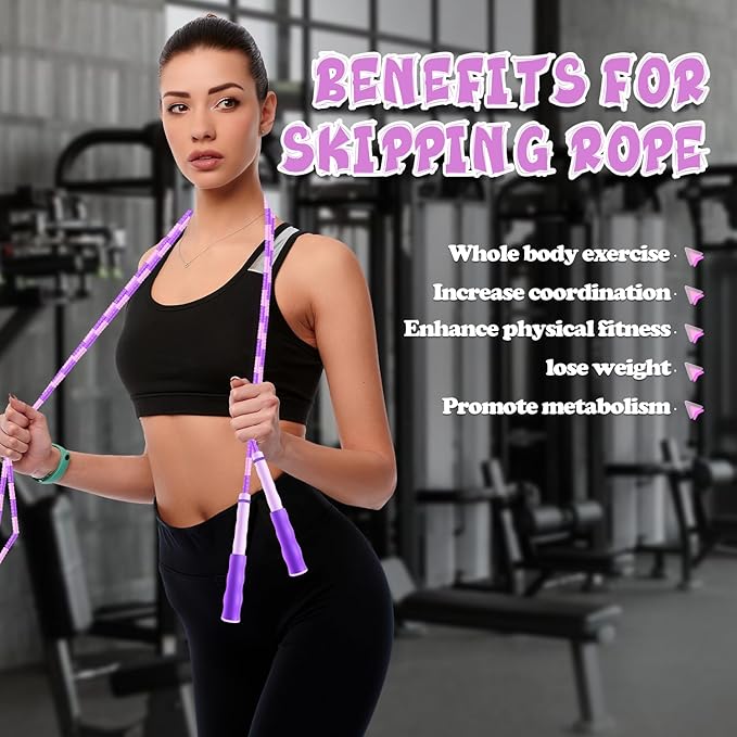 24 Pack kids Jump Ropes, Adjustable Free Segmented Skipping Rope with Soft Beaded,9.2 Feet Jumping Rope for Women Men Workout Exercise Lose Weight