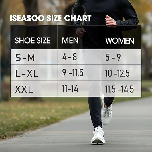 Iseasoo 6 Pairs Cotton Compression Ankle Socks – Cushioned Low Cut Running Socks with Arch Support for Women & Men