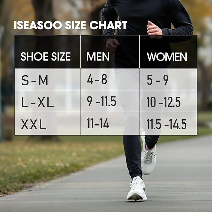 Iseasoo 6 Pairs Cotton Compression Ankle Socks – Cushioned Low Cut Running Socks with Arch Support for Women & Men