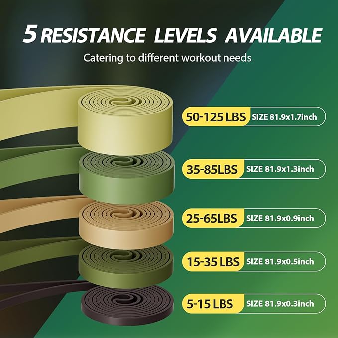 LEEKEY Resistance Bands, Exercise Bands with Handles,Pull Up Assist Bands - Bands for Working Out,Band for Men and Women Fitness Training, Physical Therapy,Home Workouts