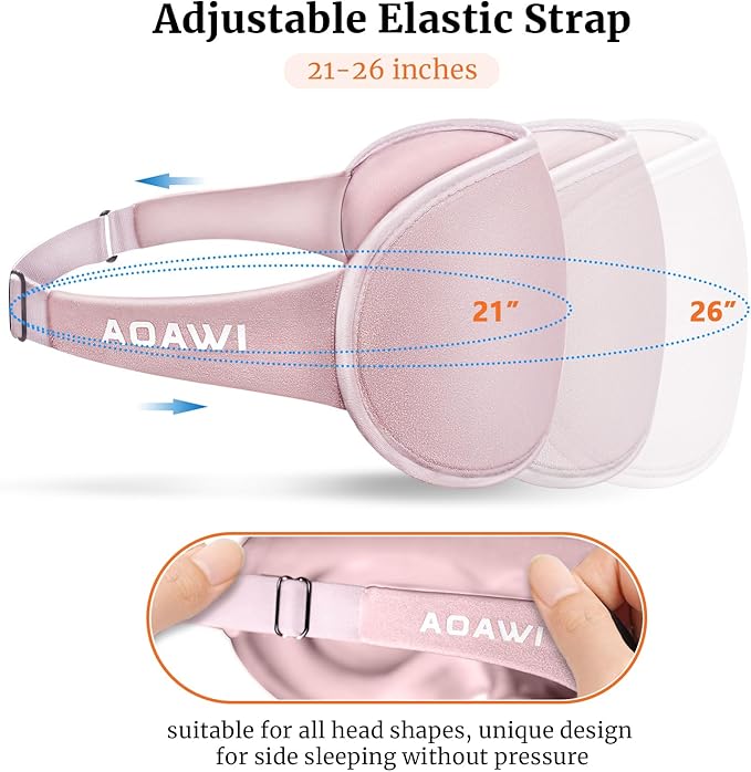 Sleep Eye Mask 3D Contoured Cup Soft and Gentle, Breathable, Comfortable for Side Sleeping, Travellers, Yoga, Men, Women, Adjustable, with Silicone Ear Plugs for Sleeping Noise Reductions