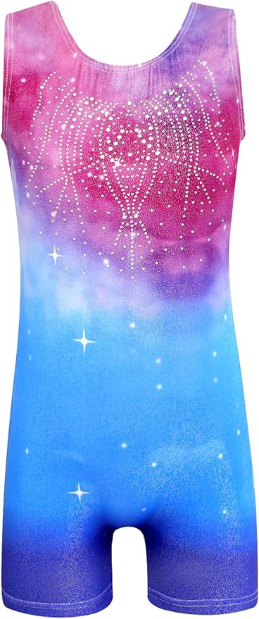 EQSJIU Leotards for Girls Gymnastics Sleeveless Sparkly Toddler Tumbling Outfits Dance Clothes Biketards for Kids 1-10 Years