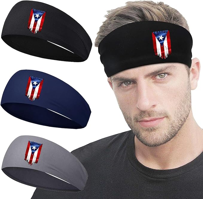 Headbands for Men Women 3pcs Sports Sweat Bands Headbands Men Sweatbands Workout Running Headband for Mens