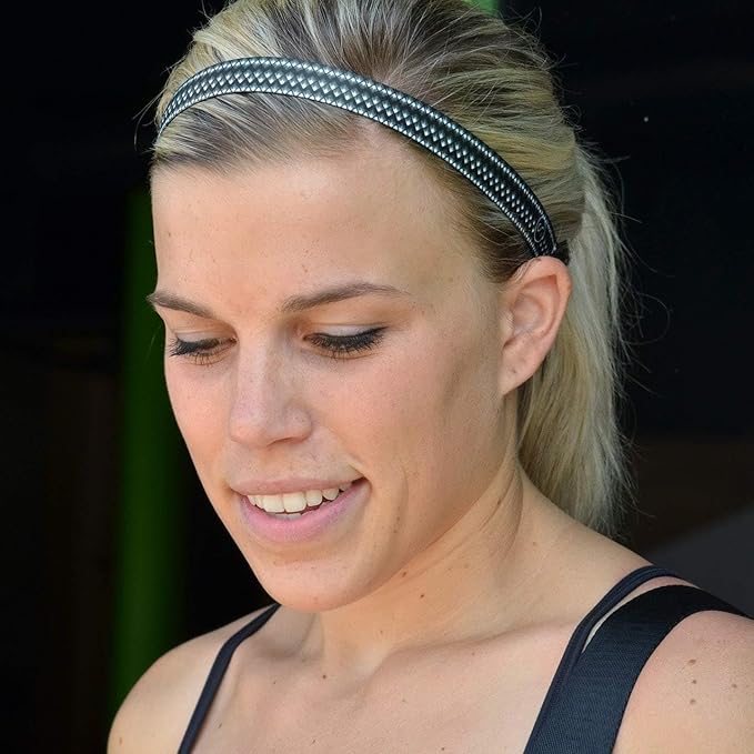 Sweaty Bands Womens Girls Headband - Non-Slip Velvet-Lined Sports Hairband - Paparazzi Black