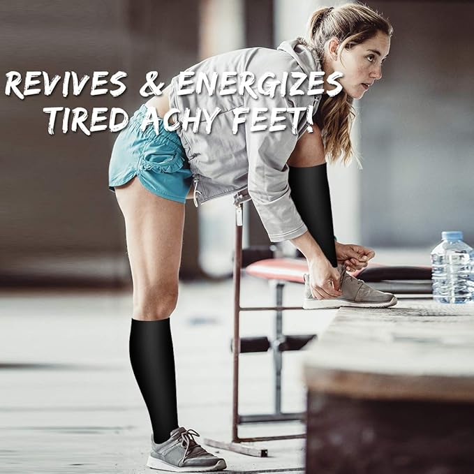 Copper Compression Socks for Women and Men(6 Pairs)-Best Support for Running, Athletic, Nursing, Travel