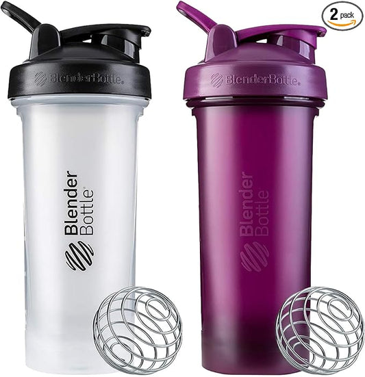 BlenderBottle Classic V2 Shaker Bottle Perfect for Protein Shakes and Pre Workout, 28-Ounce, Colors May Vary, 2 Pack