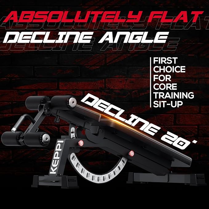 Keppi 1200LB Weight Bench, Heavy Duty Bench1000 PRO Adjustable Workout Bench Press Set for Home Gym Strength Training, Removable Foot Catch for Incline Flat Decline Sit Up Bench for Full Body Fitness