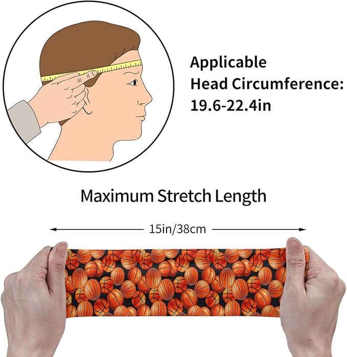 Sports Headband Moisture Wicking Sweatband for Men Women Running Cycling Yoga Fitness Workout