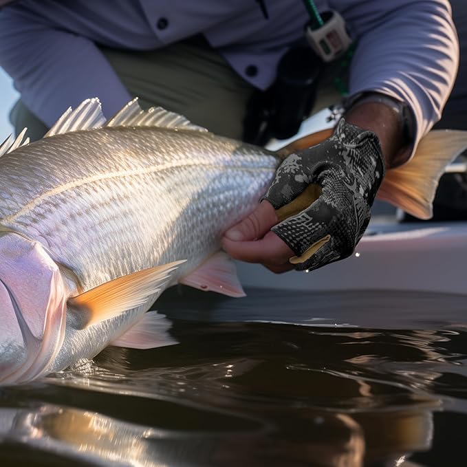 Palmyth Stubby UV Fishing Gloves Sun Protection Fingerless Glove Men Women UPF 50+ SPF for Kayaking, Paddling, Canoeing, Rowing, Driving