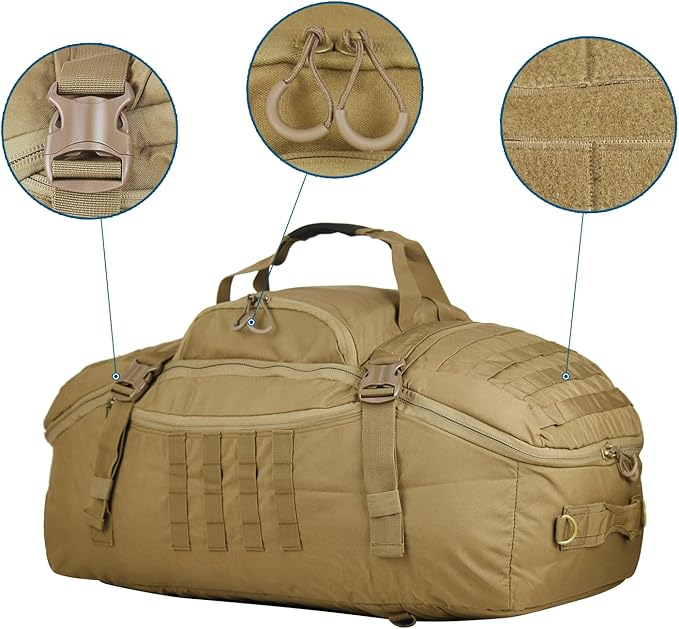 Gym Backpack for Men Sports Duffel Bag Gym Bags with Three Ways of Carrying (TAN-60L)