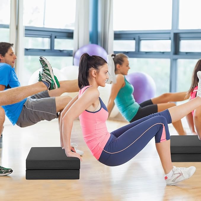 Hungdao 2 Pcs Balance Pad Thick Foam Yoga Core Training Exercise Pad for Adults Physical Therapy Fitness Stability Workout Knee Ankle Strength Training Home Work Floor