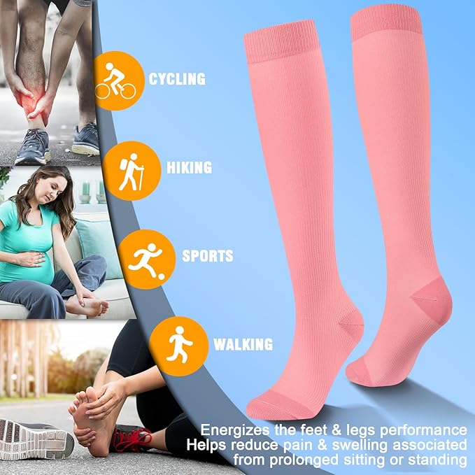 bropite Compression Socks for Women & Men Circulation-Support Knee High Socks 20-30 mmhg-Best for Running,Medical,Nurse,Travel