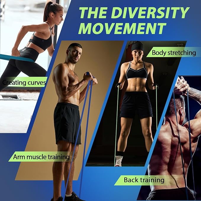 LEEKEY Resistance Bands Set for Pull-Up Assistance & Full-Body Training, Multi-Level Exercise Bands with Bag for Home Workouts, Physical Therapy, Strength Training (Men/Women)