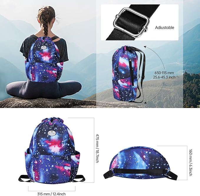 HUA ANGEL Drawstring Backpack Bag, Sport Gym Sackpack Lightweight Small Gym Bag for Men Women Pull String Sport Beach Bag