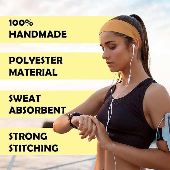 Lotus78, Pack of 8 Wide Headbands for Women Non Slip, Fashionable Sports Hair Bands for Women's Hair, Soft Elastic Stretchy Head Bands, Yoga Workout Headbands for Women Daily Fashion(Breeze icon)