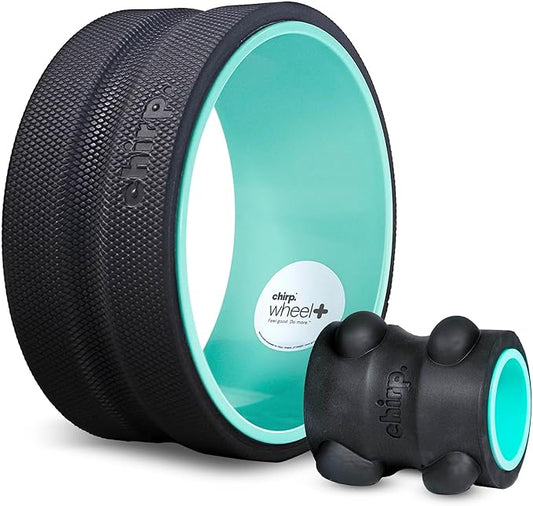 Chirp Wheel Foam Roller Combo for Back & Neck - Pain Relief & Headache Kit With Deep Tissue Muscle Massage and Thumb Pressure Release - 10" Mint Back, 4" Mint Neck