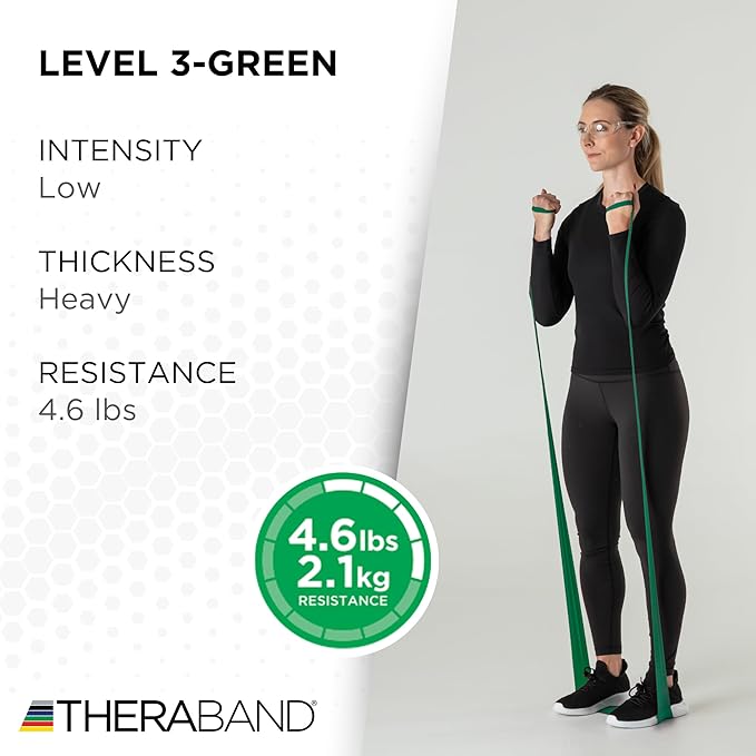 THERABAND Resistance Band 25 Yard Roll, Non-Latex Professional Elastic Stretch Bands for Upper & Lower Body Exercise Workouts, Physical Therapy, Lower Pilates, Flexibility, & Rehab, Dispenser Box