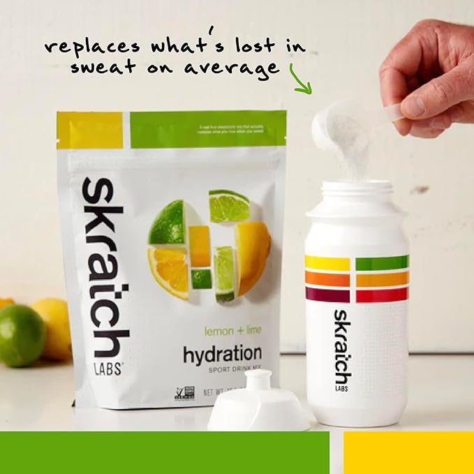 Skratch Labs Hydration Powder | Sport Drink Mix | Electrolytes Powder for Exercise, Endurance, and Performance | Lemon + Lime | 20 Servings | Non-GMO, Vegan, Kosher