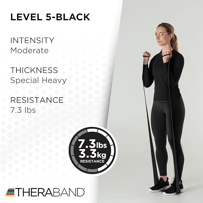 THERABAND Resistance Band 25 Yard Roll, Non-Latex Professional Elastic Stretch Bands for Upper & Lower Body Exercise Workouts, Physical Therapy, Lower Pilates, Flexibility, & Rehab, Dispenser Box