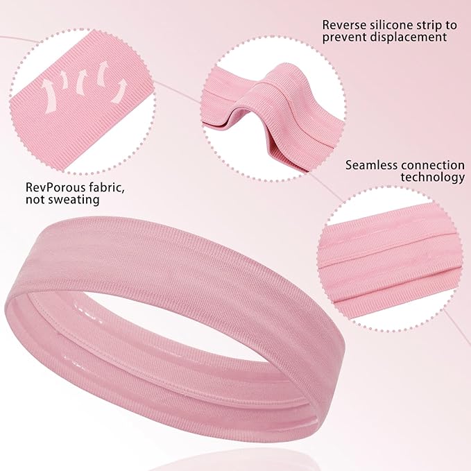 Workout Headbands Non Slip Headband Sport Headbands Sweatbands Elastic Sport Hair Bands for Sports Travel Indoor Fitness Gym