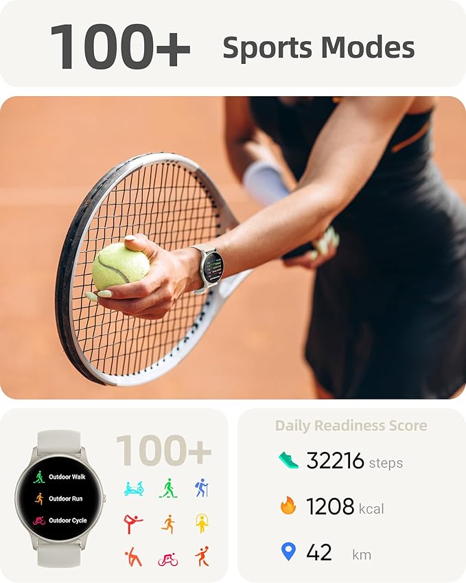 Parsonver Smart Watch(Answer/Make Calls), Smartwatch for Women Men, 100+ Sport Modes/Heart Rate/Blood Oxygen/Sleep Tracker, Pedometer, IP68 Waterproof Fitness Tracker for Android iPhone, Starry Silver