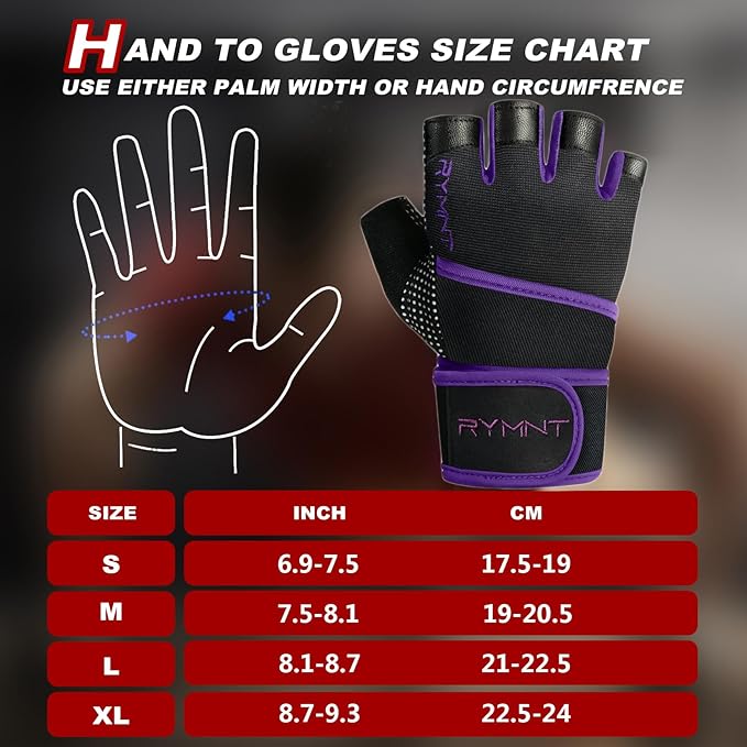 Workout Gloves with Wrist Wrap Support, Weight Lifting Gloves with Full Palm Protection & Extra Grip for Men Women Gym Exercise, Fitness, Weightlifting, Pull ups