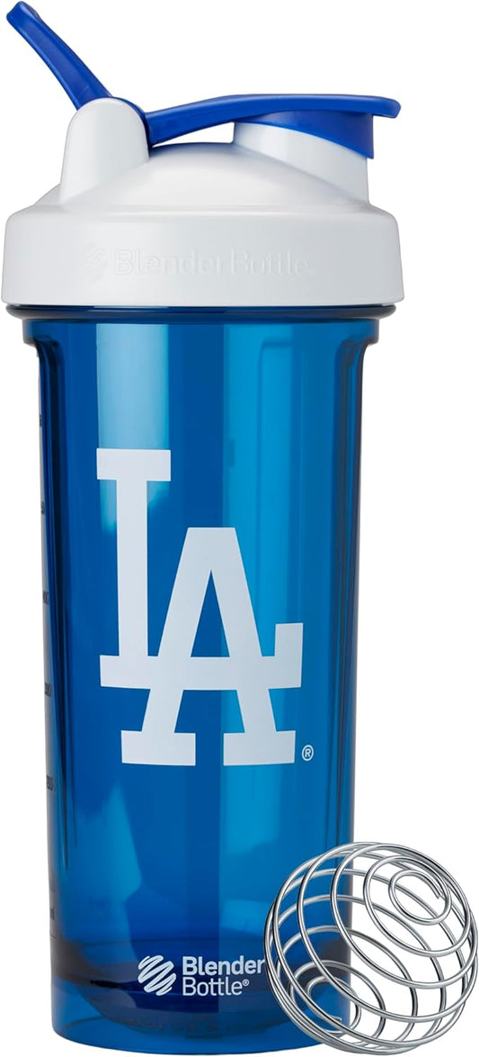 BlenderBottle Shaker Bottle Pro Series Perfect for Protein Shakes and Pre Workout, 28-Ounce, White/Blue (Los Angeles Dodgers)